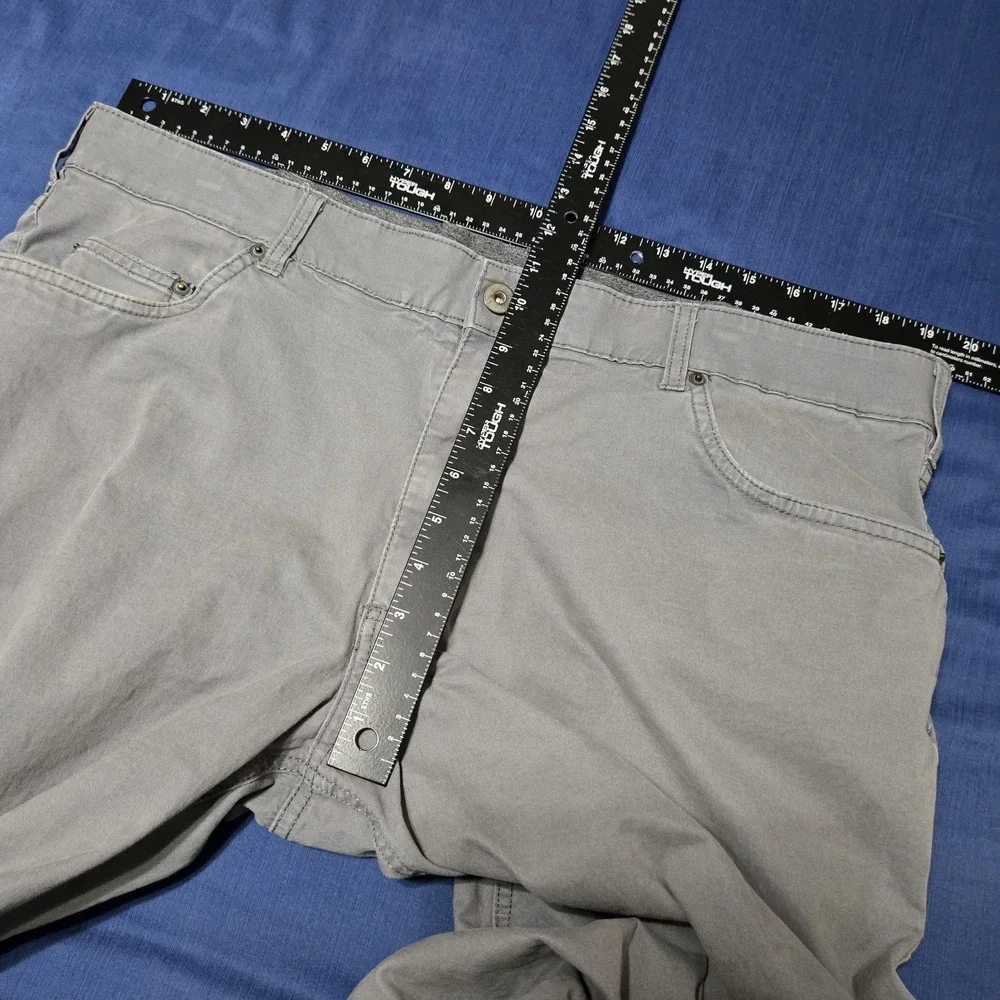 Member's Mark Pants Mens 40x32 Gray Mason 5 Pocket Straight Fit Stretch Chino